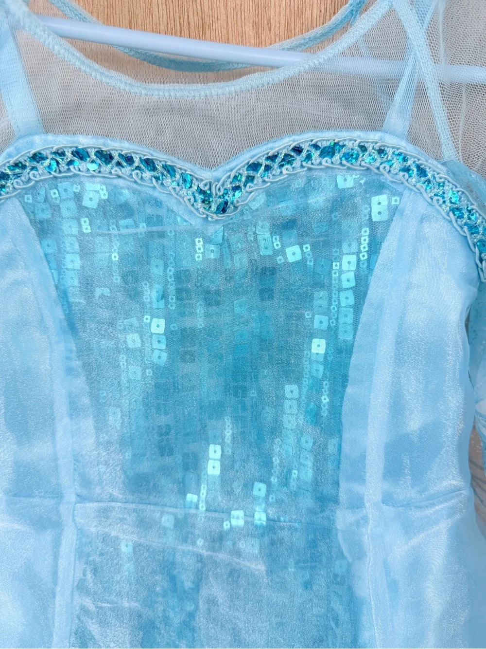 Disney Store Elsa Frozen Princess Sequin Tulle Sparkly Party Dress Blue 4